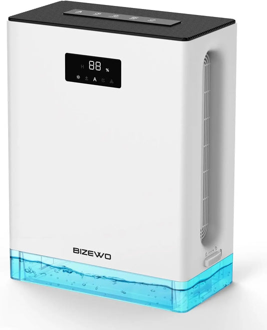 BIZEWO Dehumidifier for Home, 101 oz Water Tank, (950 sq.ft) Dehumidifiers for Basement, Bathroom, Bedroom with Auto Shut Off, Large Room Dehumidifier with 2 Working Mode, Defrost, 7 Colors LED Light BIZEWO