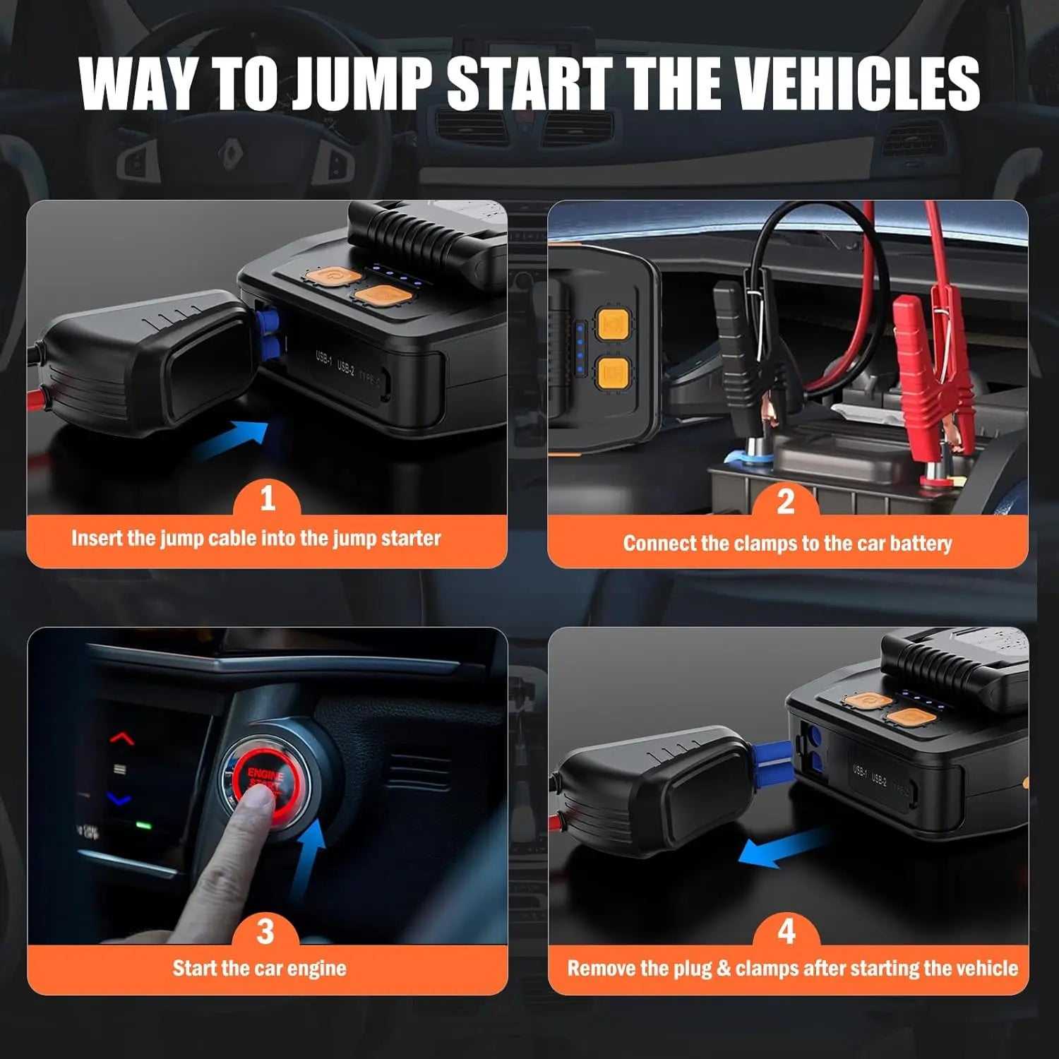 12v car jump starter car battery