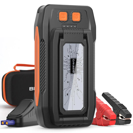 BIZEWO Jump Starter Battery Pack, 60W Quick Charge, 2000A Peak Car Battery Jump Starter Portable for Up to 8.0L Gas or 6.0L Diesel Engines, 12V Car Jump Starter Battery Booster with Foldable LED Light Bizewo